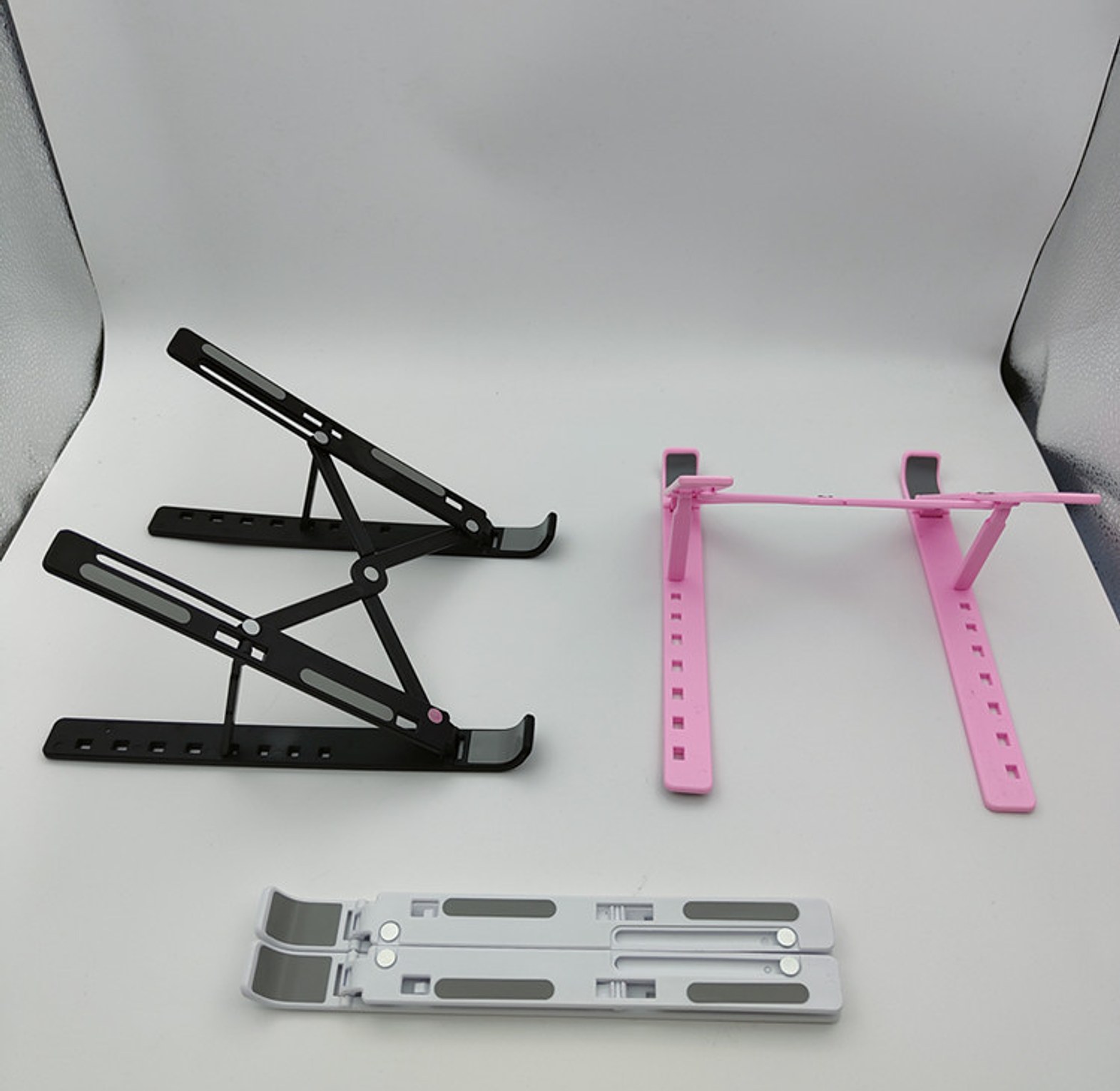 Portable Ergonomic Folding Plastic Laptop Stand - Multi-Angle Adjustable Desktop Holder Non-Slip Cooling Bracket image