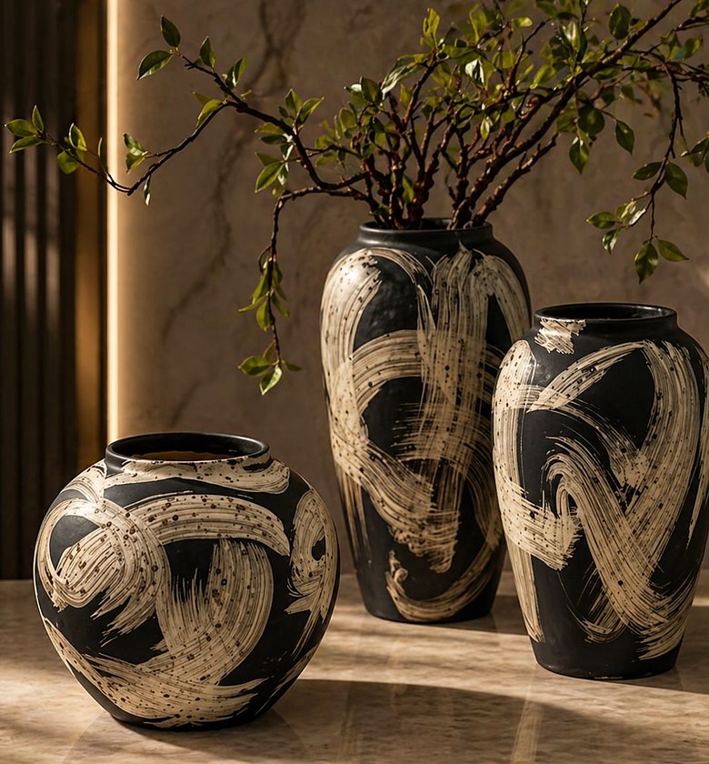 White spiral textured Vase image