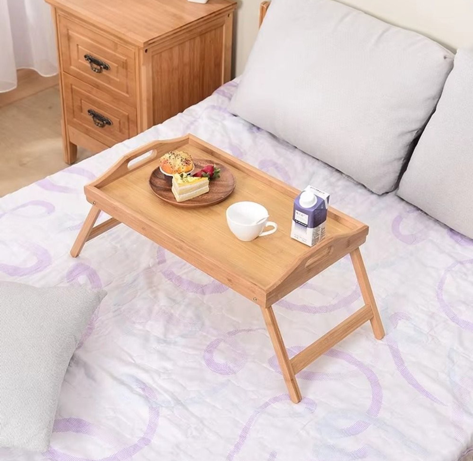 Foldable Bamboo Breakfast And Laptop Table image