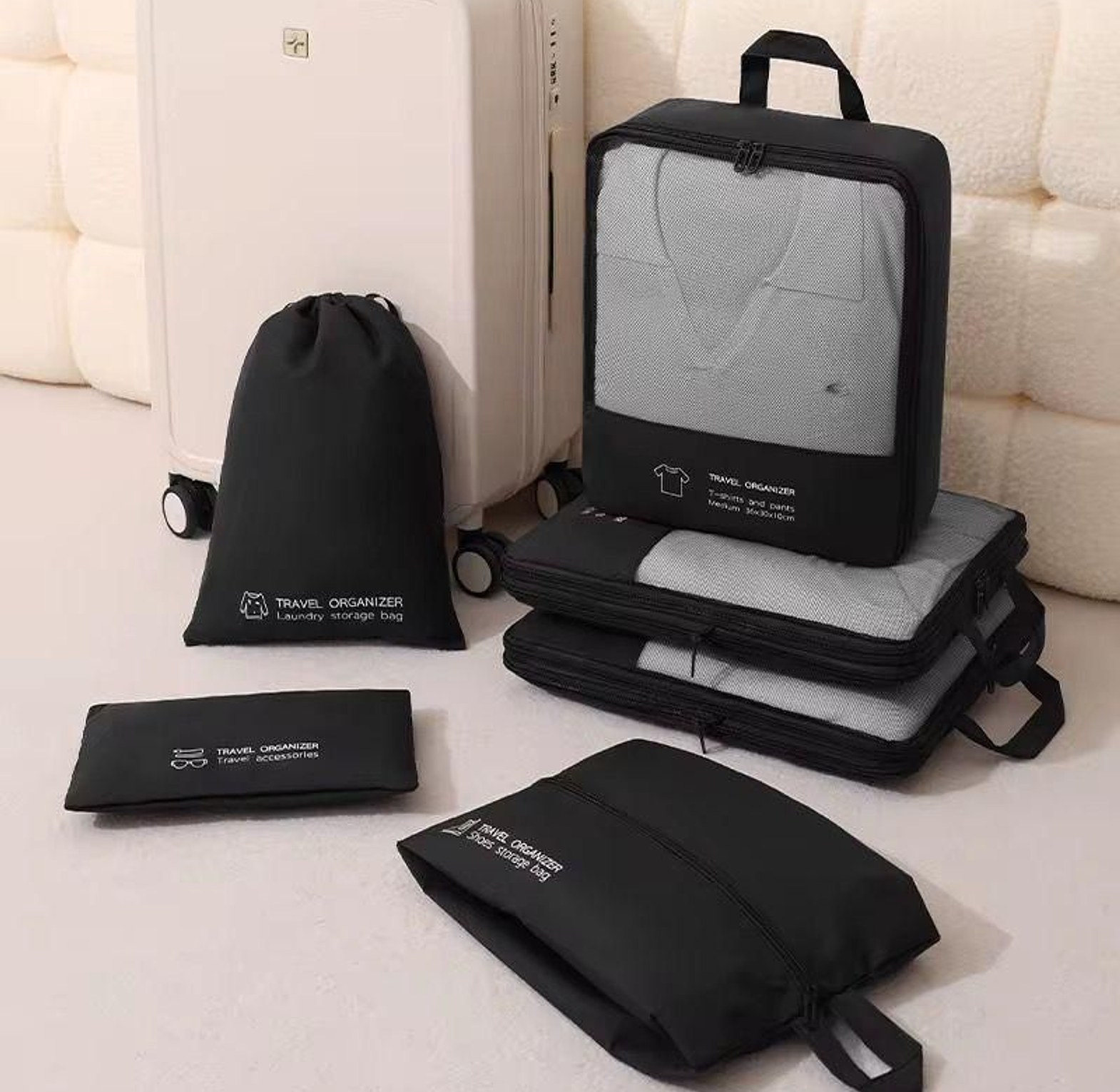 High-Quality 6-Piece Stylish Luggage Travel Storage Bag Set image