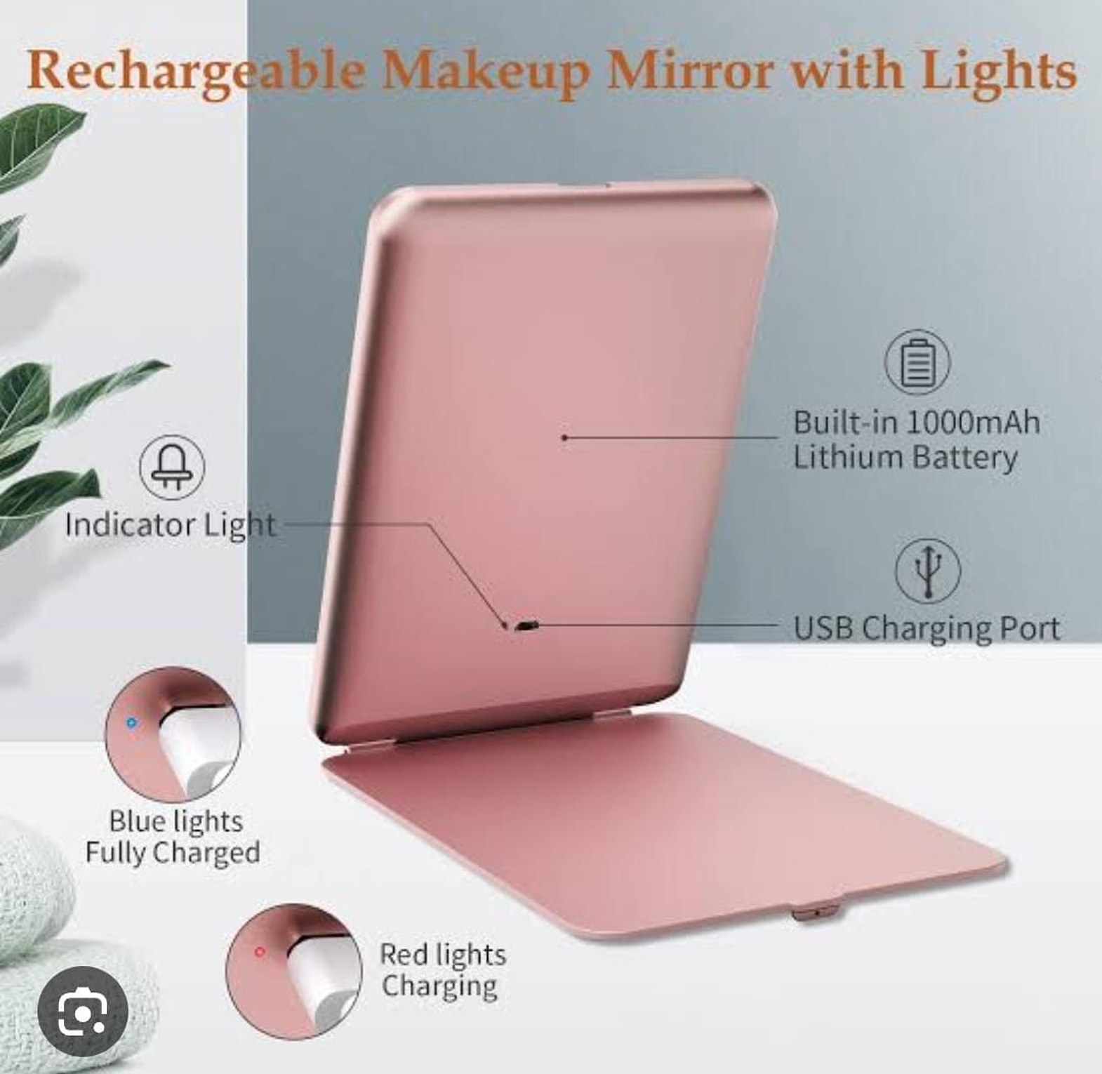 Led Travel Makeup Mirror image