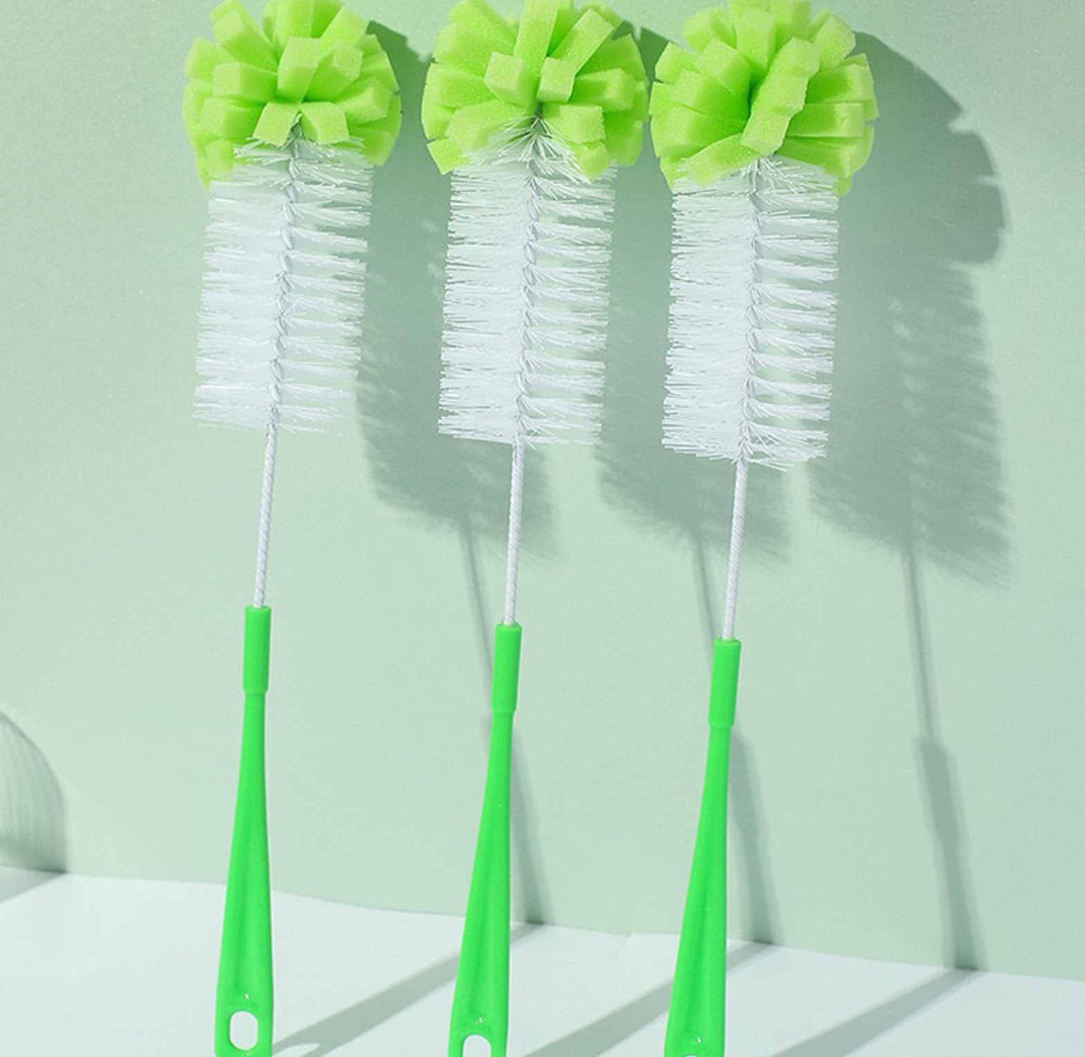 Long Baby Bottle Brush with Sponge Tip, Ultimate Flask & Feeding Bottle Cleaner for Deep Scrubbing image