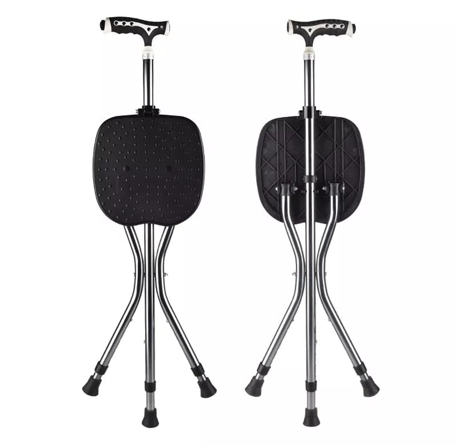 2-in-1 Elderly Walking Stick with Stool image