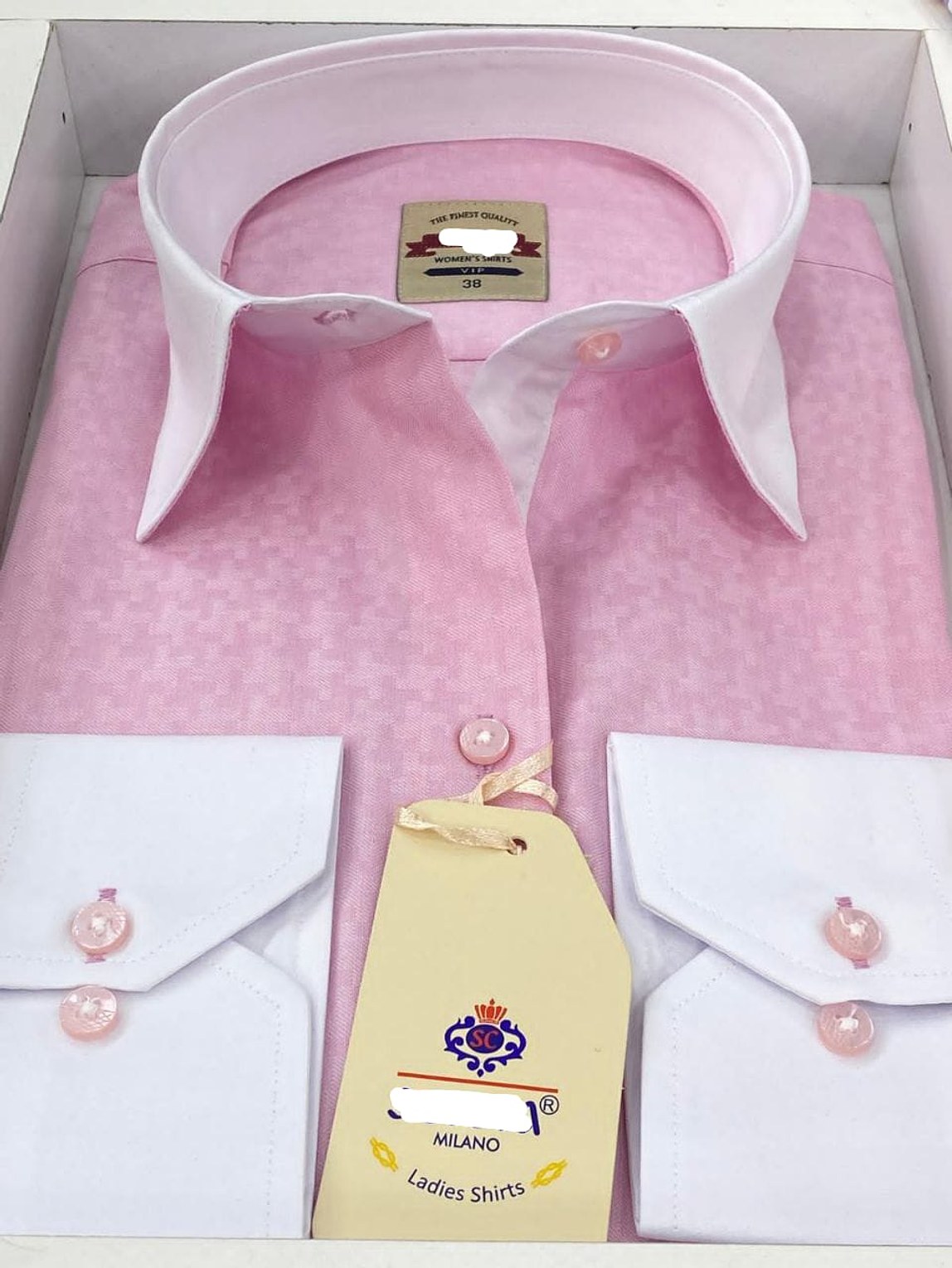 Pink & White Women’s Cotton Shirt image