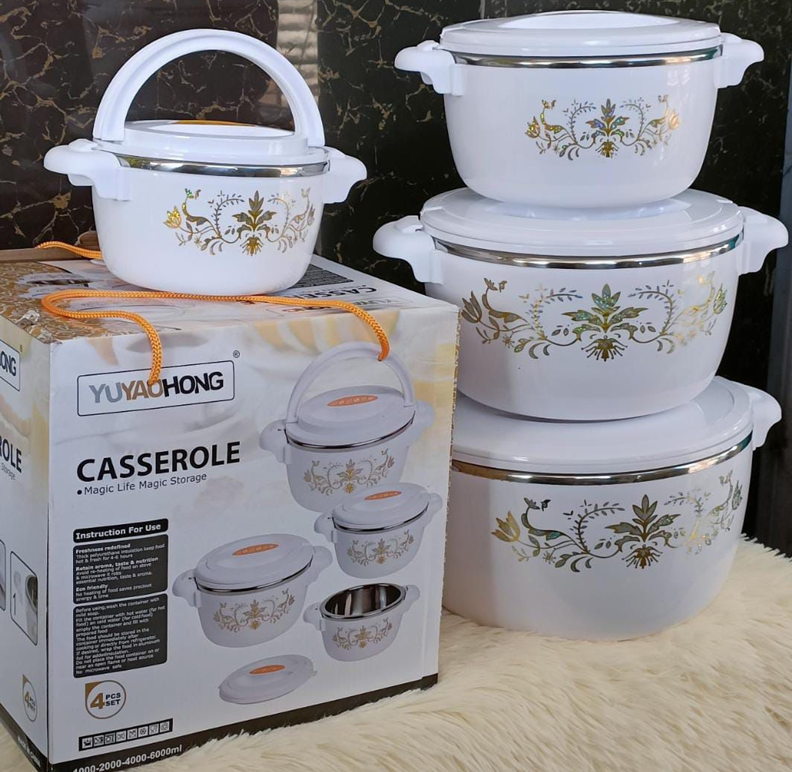 Casserole 4 Pcs White Hotpots Set image