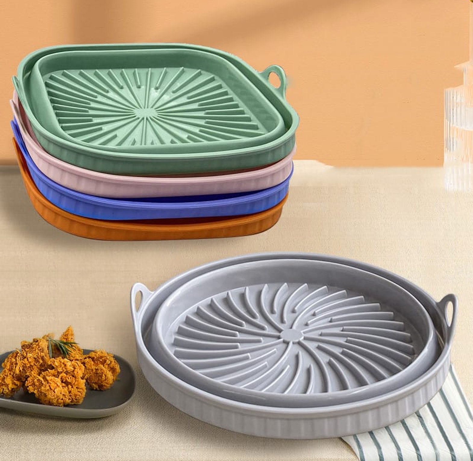 Air Fryer Silicone Pot Round /Square Baking Tray image