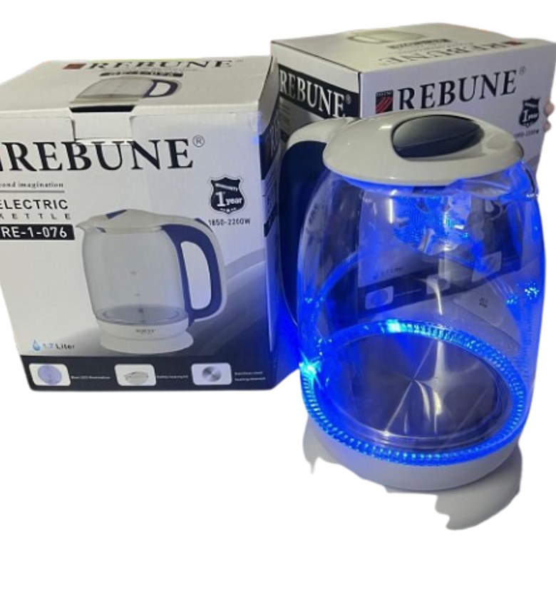 Rebune 1.7L ILLUMINATING AUTOMATIC GLASS ELECTRIC KETTLE image