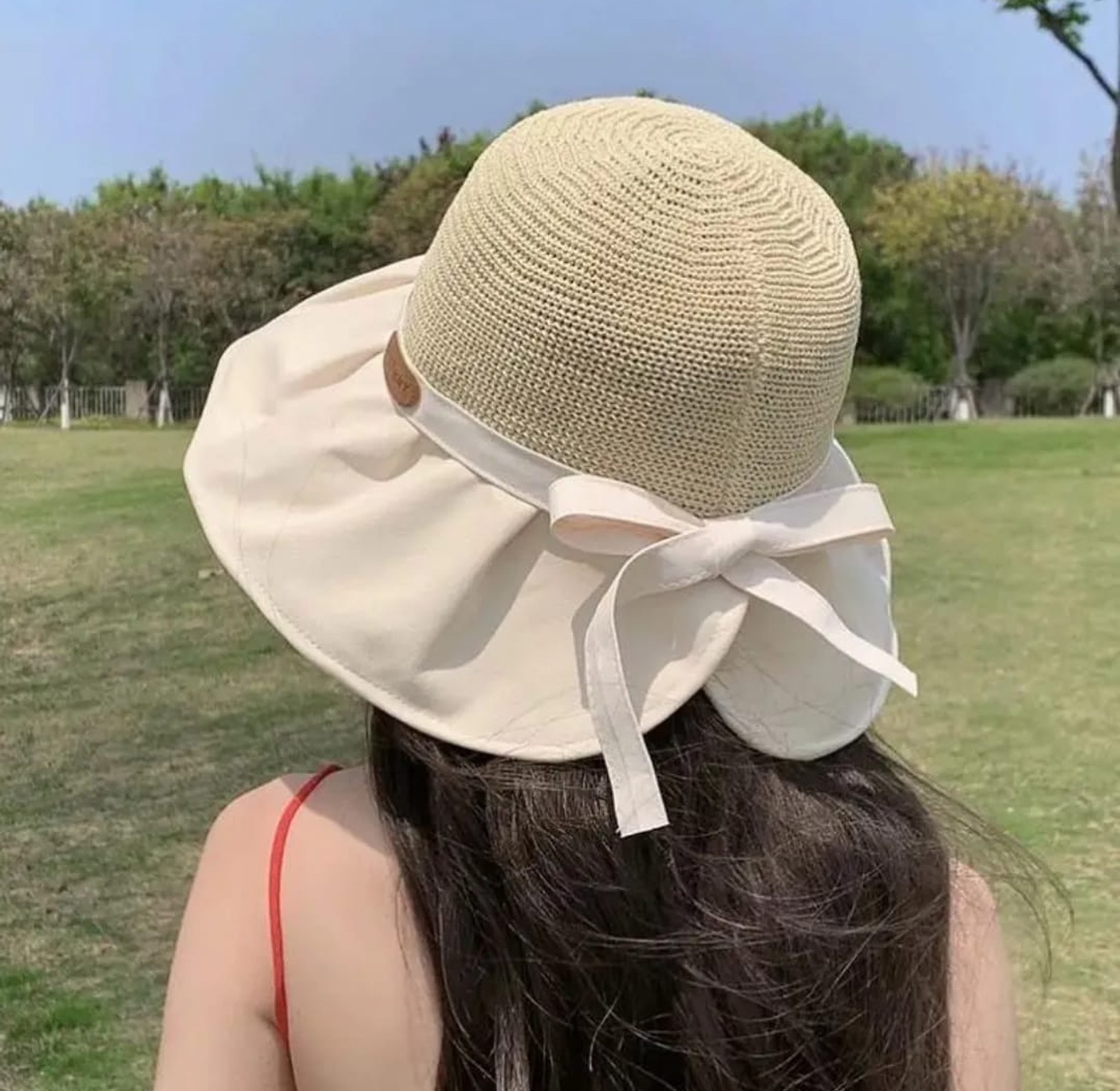 Women’s Butterfly Knot Wide Brim Sun Hat image