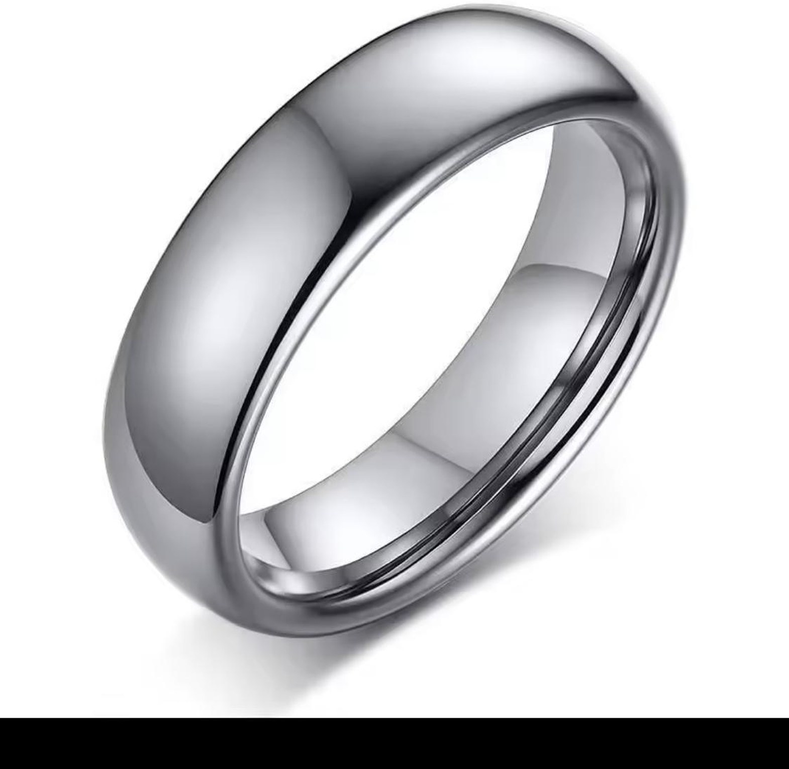 Sleek Silver Tungsten Carbide Comfort-Fit Bands image