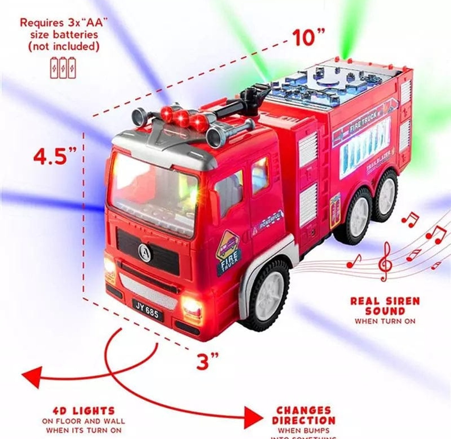 Fire Truck Kids Children Toy Rescue Fighters Vehicle image
