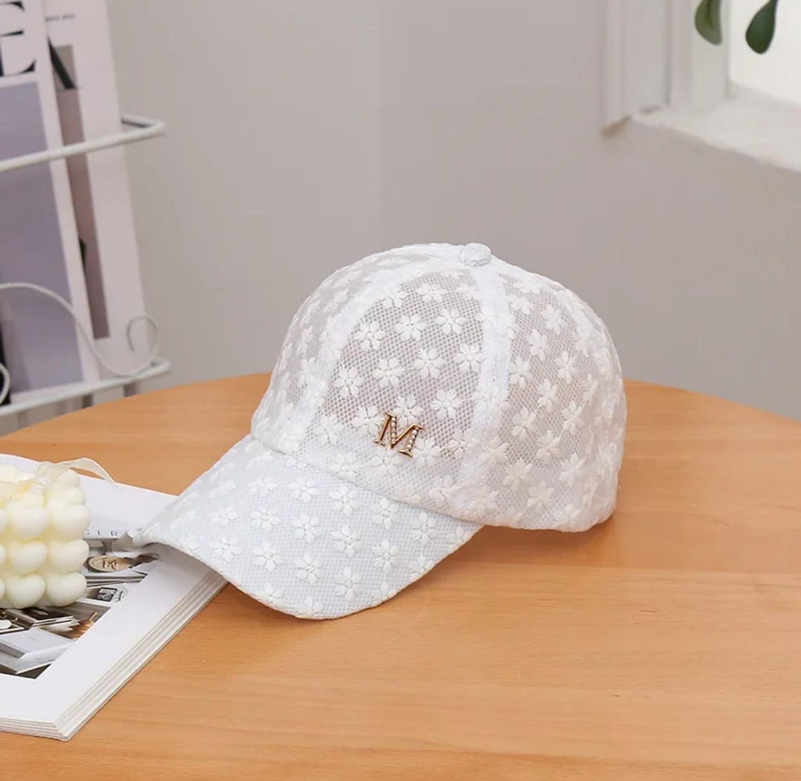 Women’s Lace Flower Hollow Baseball Cap image