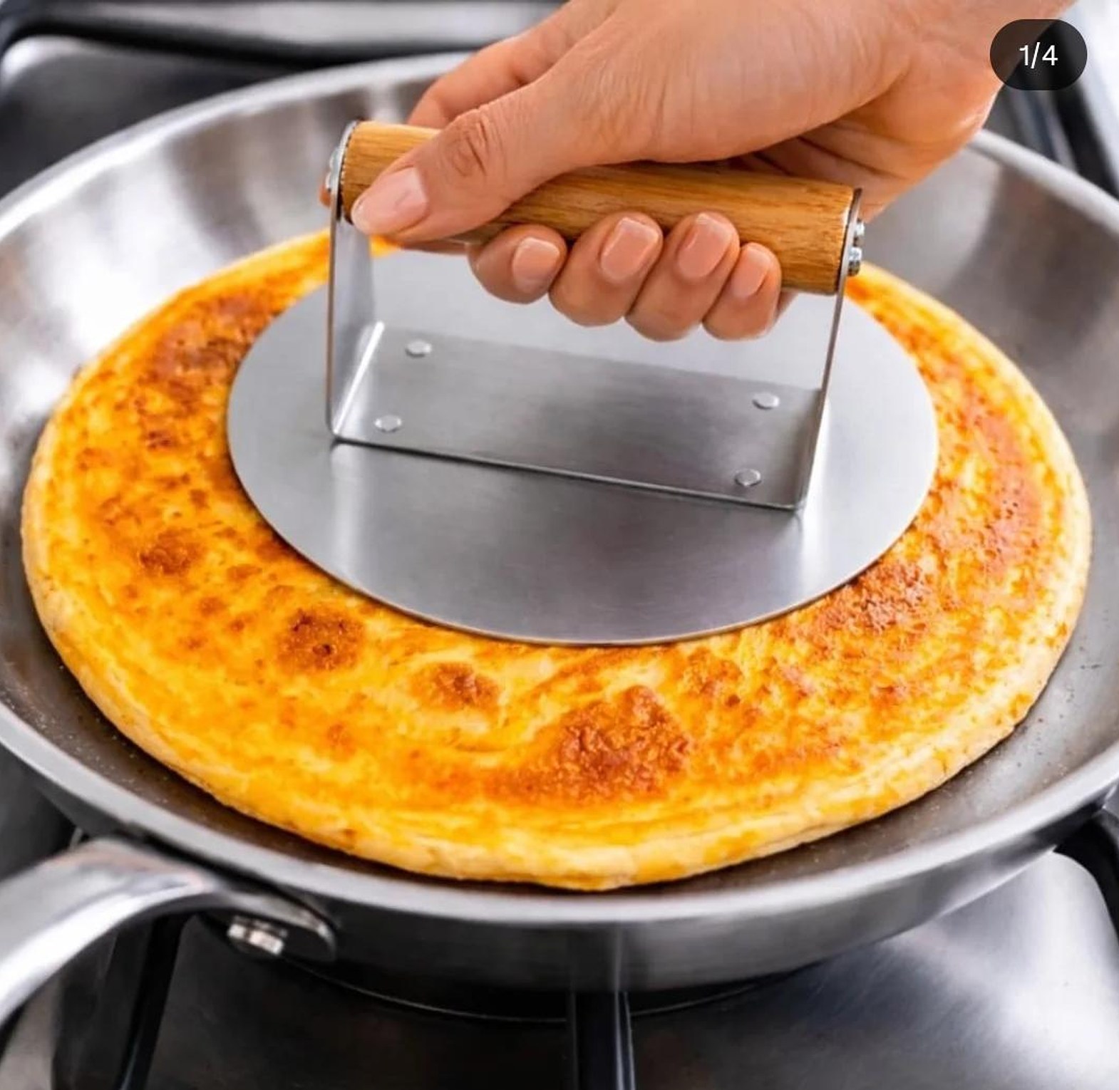 Heavy duty round stainless steel Chapati spinner\burger press image