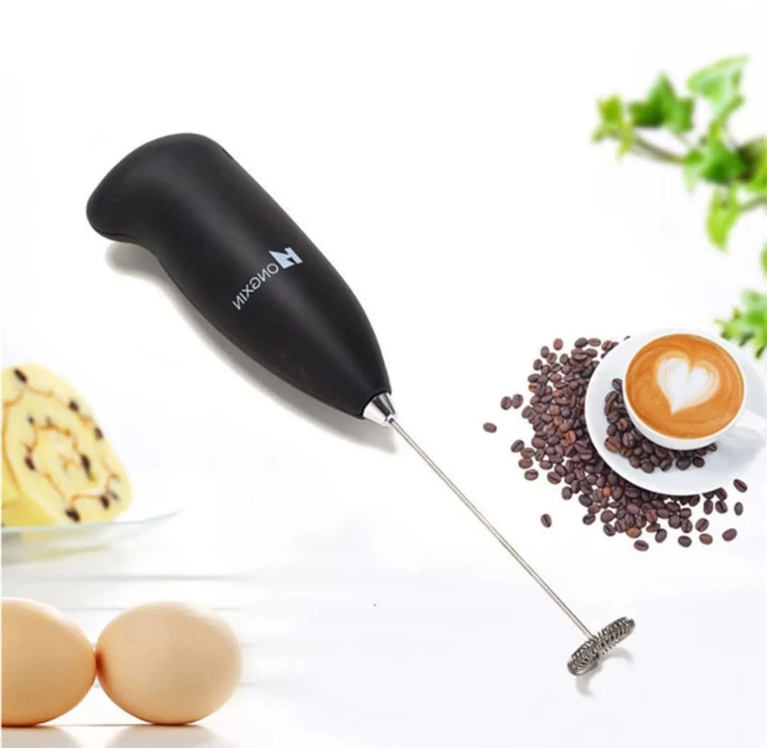 Battery-Powered Handheld Milk Frother and Coffee Mixer image