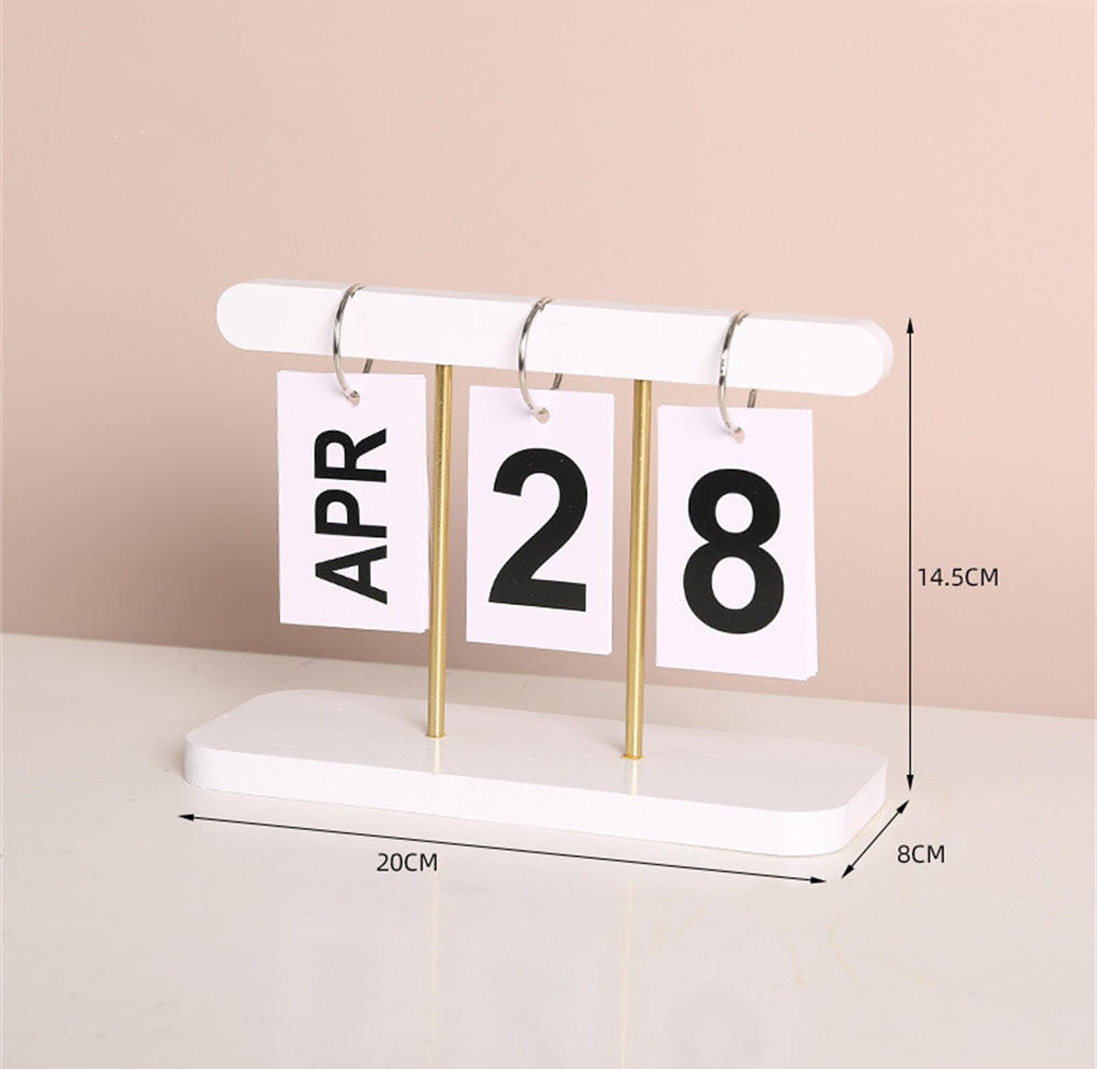 Modern Wooden Perpetual Calendar Flip Month Date Display  image