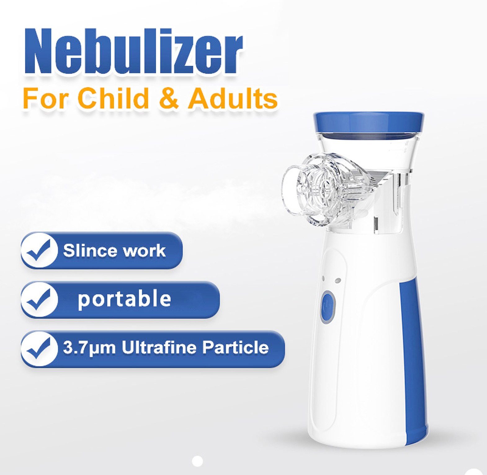 Portable Mesh Nebulizer JSL-W302 for Adults & Kids – Silent Asthma & Cough Relief Inhaler – USB Powered – Nairobi, Kenya image