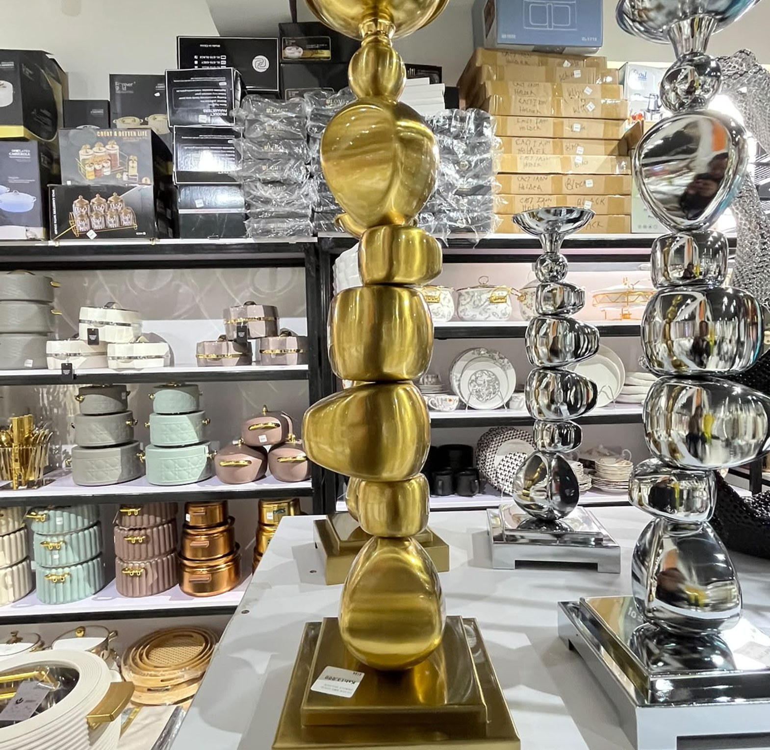 Gold and Silver Sculptural Candle Holder image