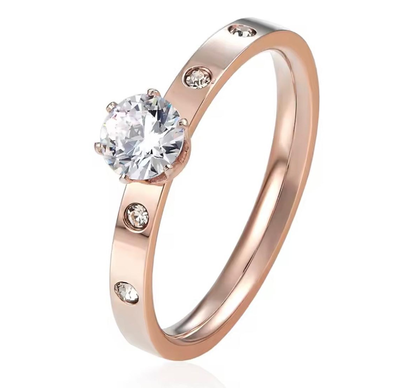 Stellar Solitaire Stainless Steel Ring image