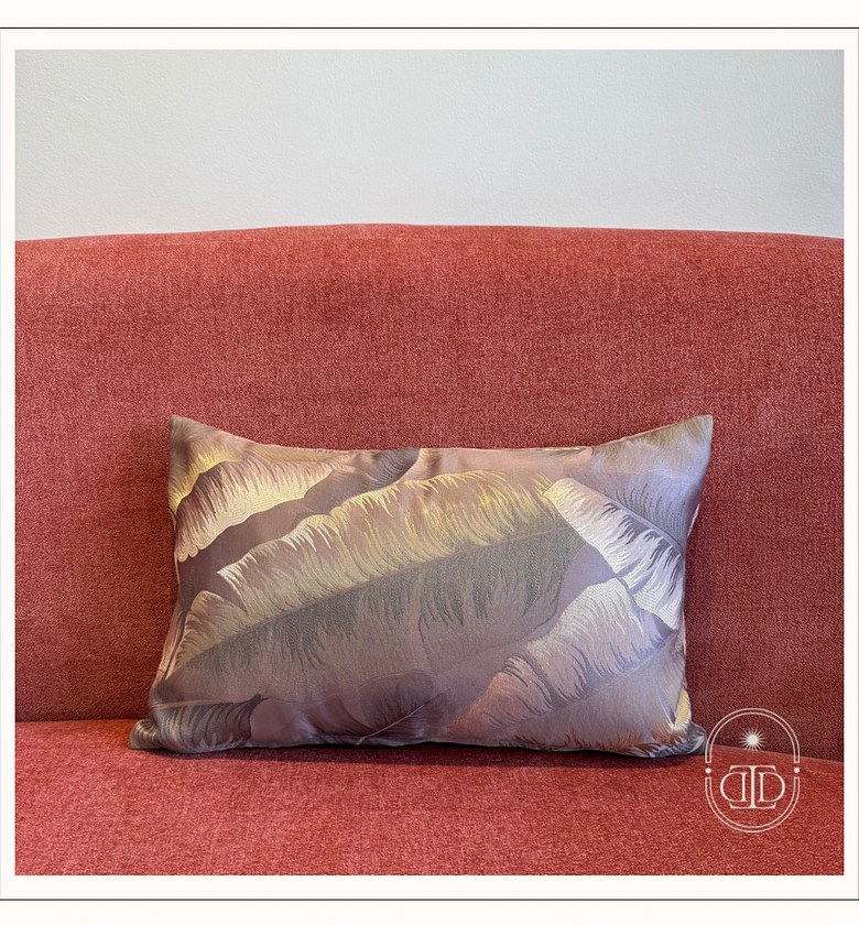 Pink tropical jacquard cushion cover image