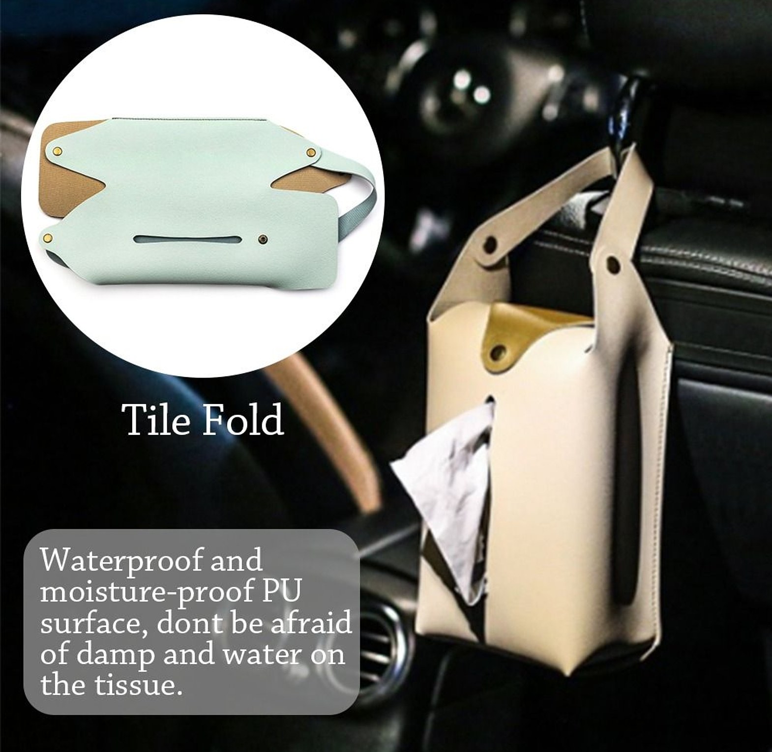 Car Headrest Hanging Tissue Holder image