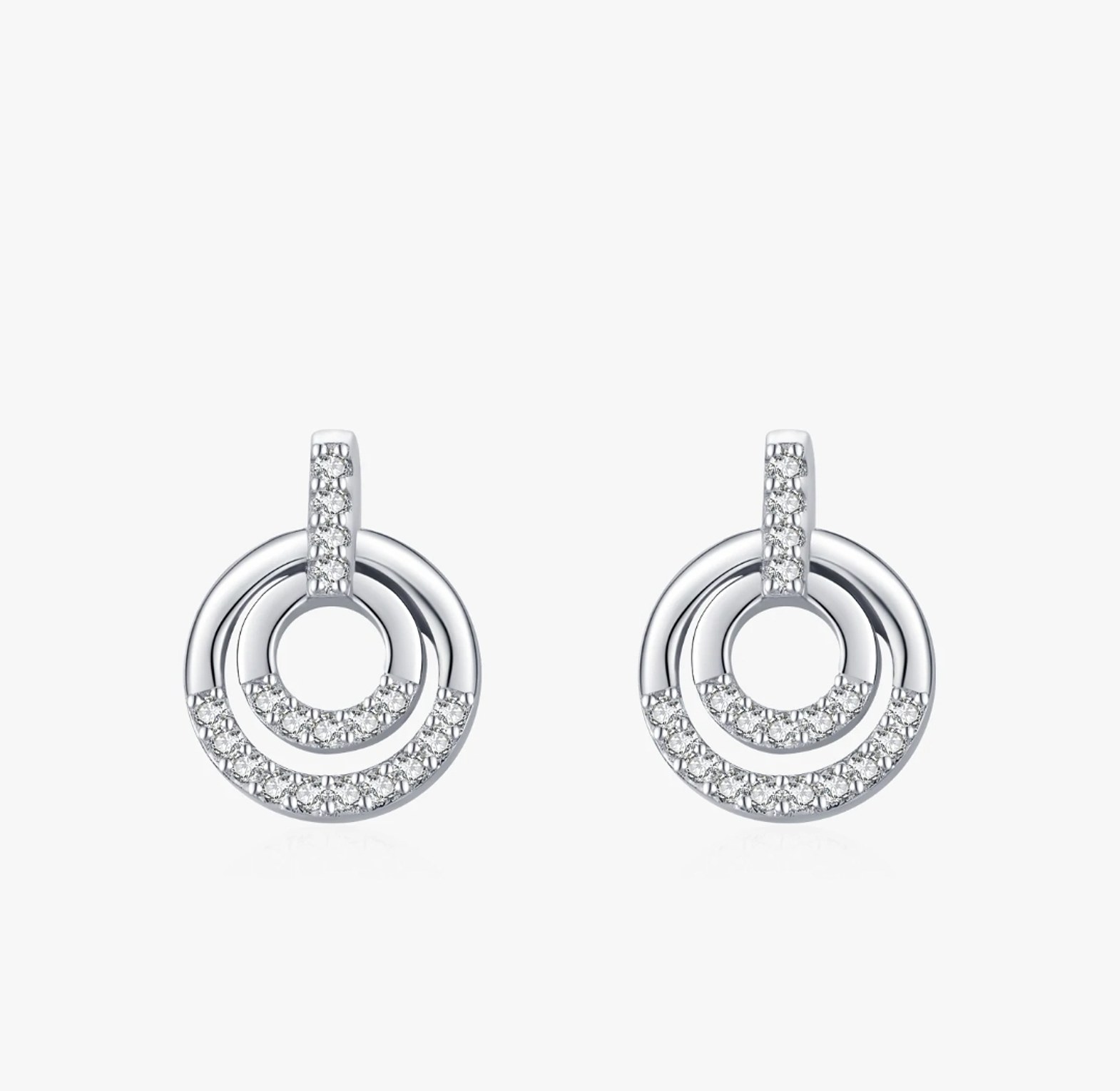 Sterling Silver Zirconia Circular Studs image