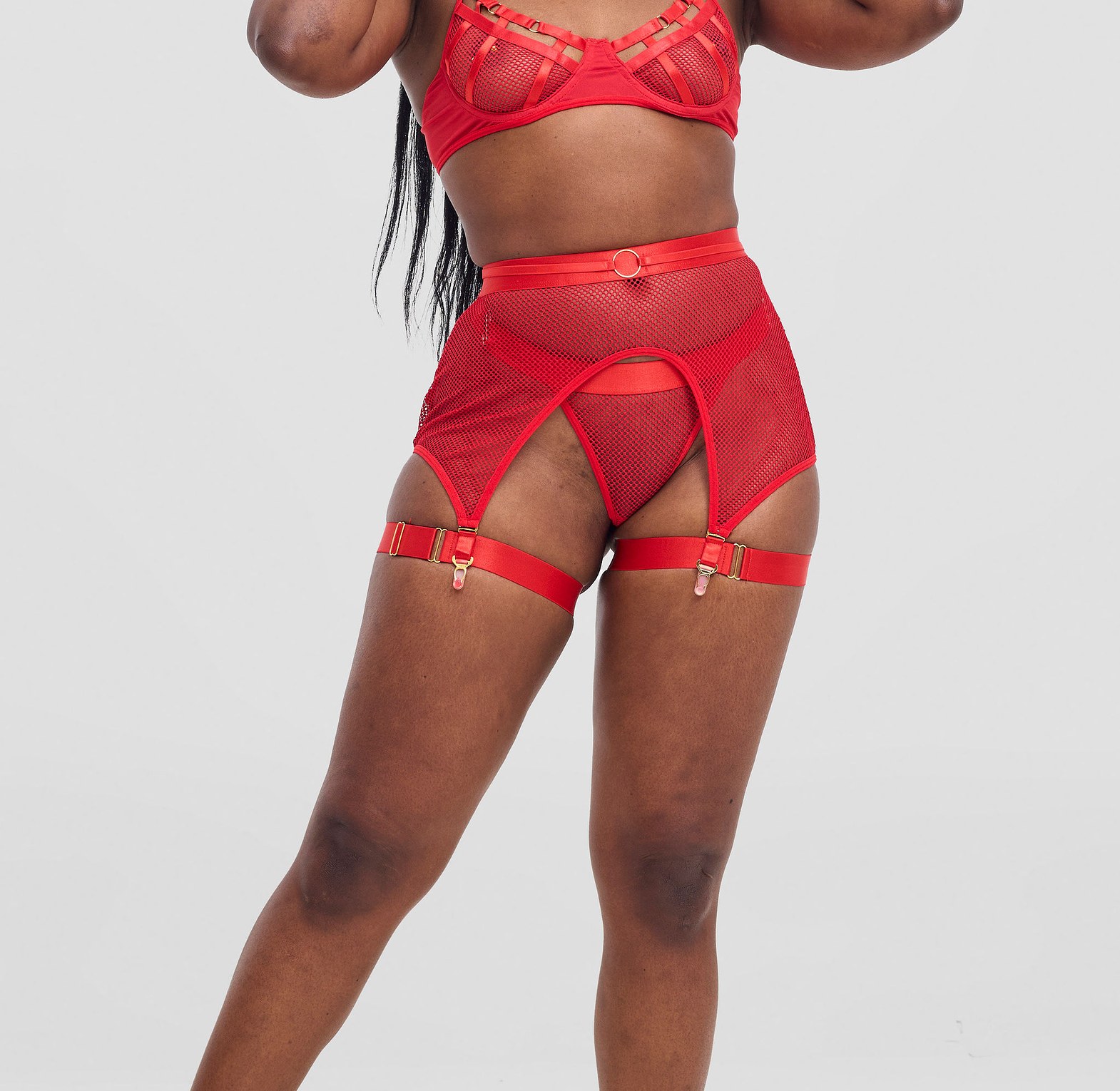 3PC Garter Lingerie Mesh image