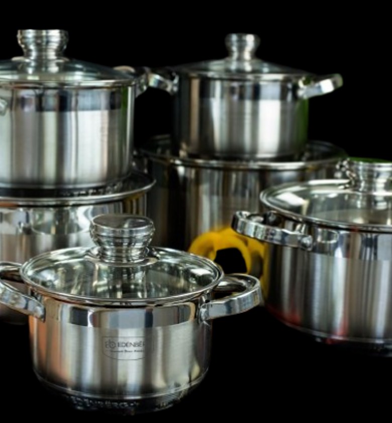 EDENBERG 12pc Edenburg Stainless Steel Cookware image