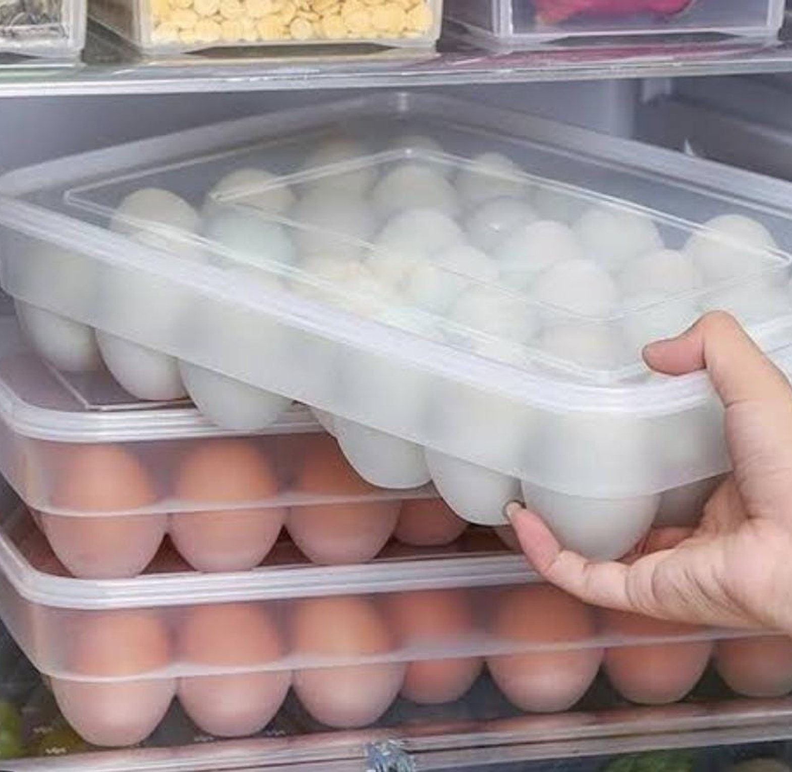 34 Eggs Tray Container Storage Box With Lid image