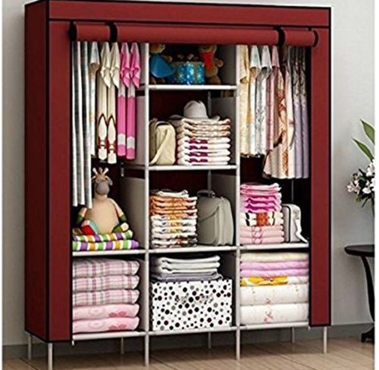 TC Metallic Portable Wardrobe 3 Column image