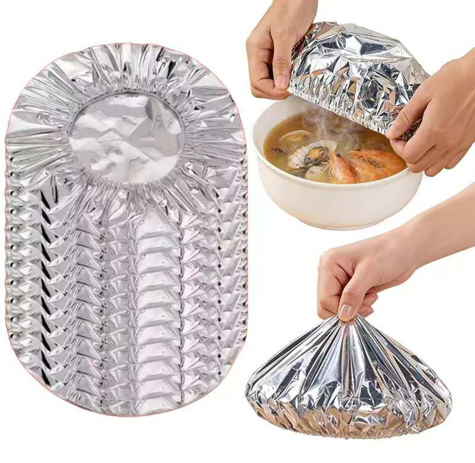 10pcs Aluminum Foil Cover Heat-Resistant Insulation Lid image