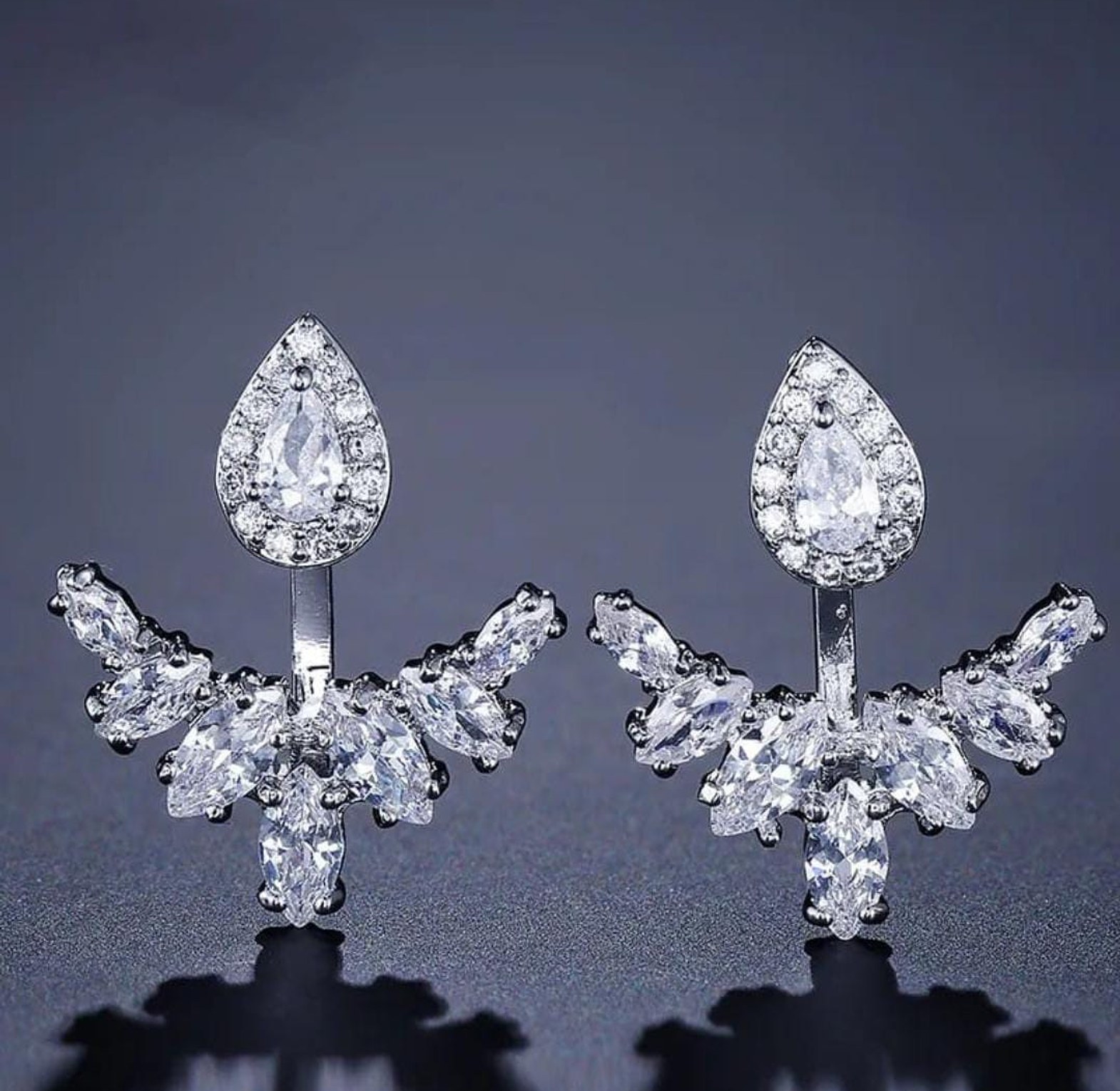 2 in 1 cubic Zirconia Earrings image