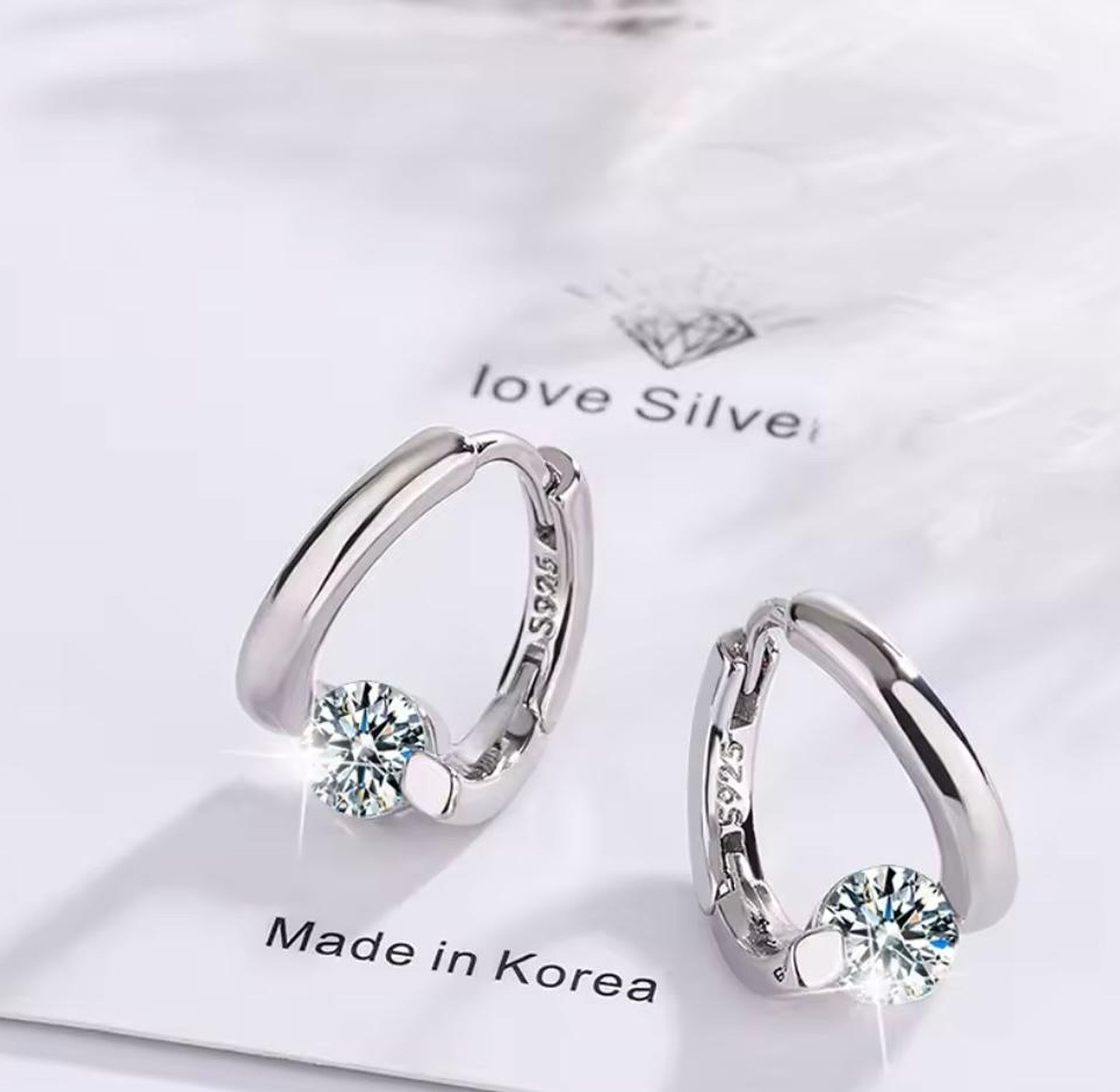 Eternal Solitaire Huggie Hoops image