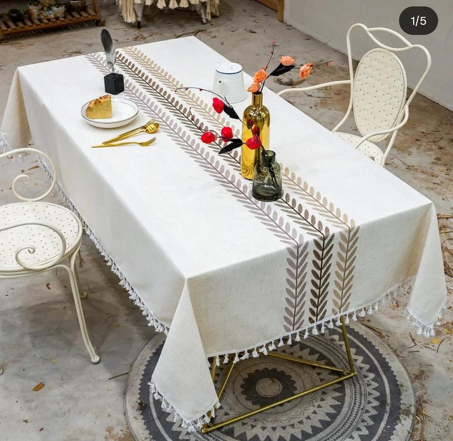 Cotton Linen Table cloth image