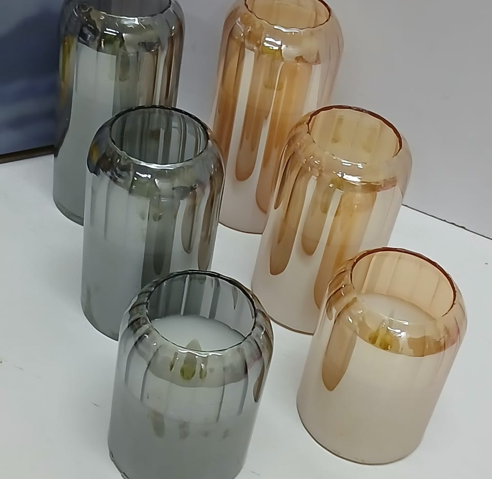 3-in-1 Premium LED Flameless Glass Candles Set, Flickering Warm Aesthetic Light Luxury Home Ambiance Decor image