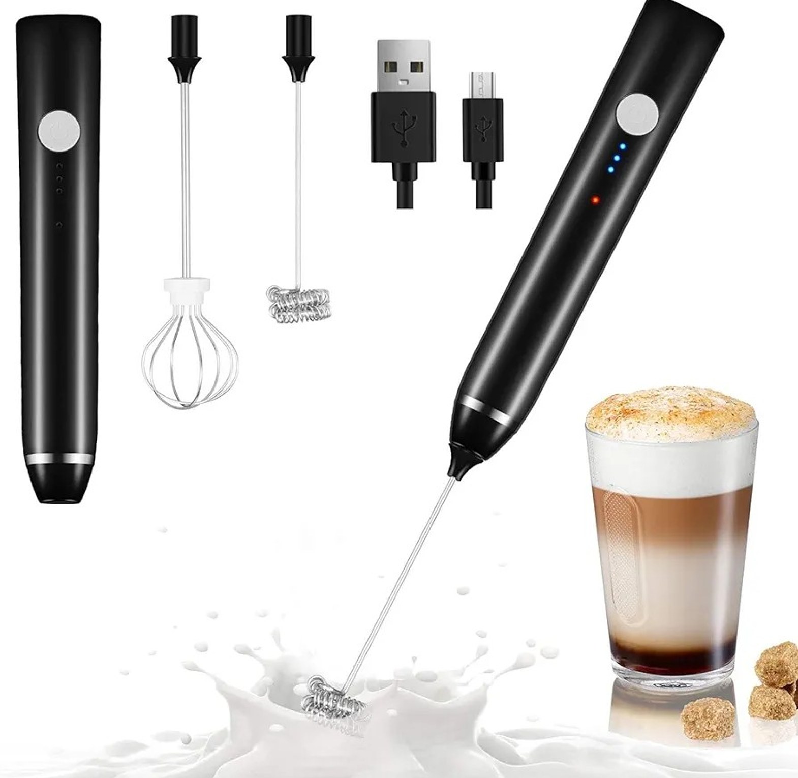 Rechargeable Milk Frother and Mixer, Egg Beater, Whisk image
