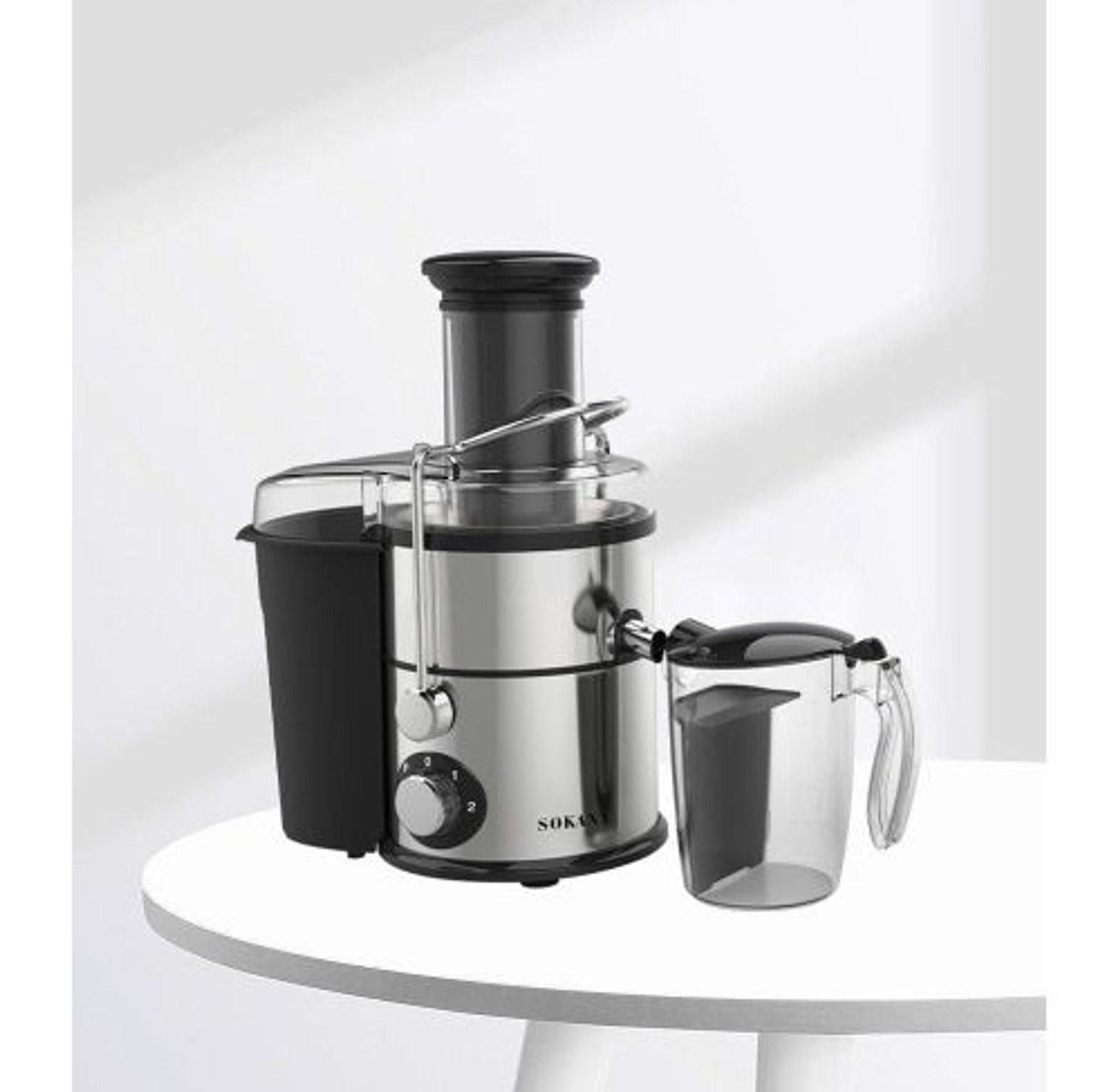 Sokany  Juicer . 1200W Powerful Wide Mouth Stainless Steel Fruit Portable Centrifugal Juicer Extractor Machine image