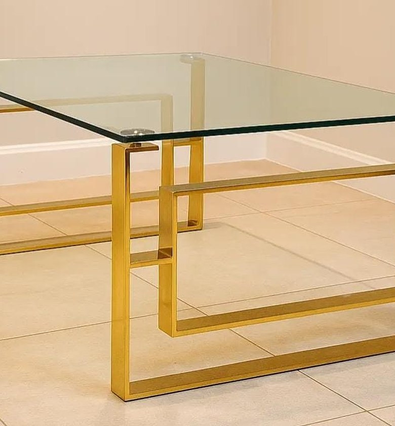 Modern Gold Glass Coffee Table image