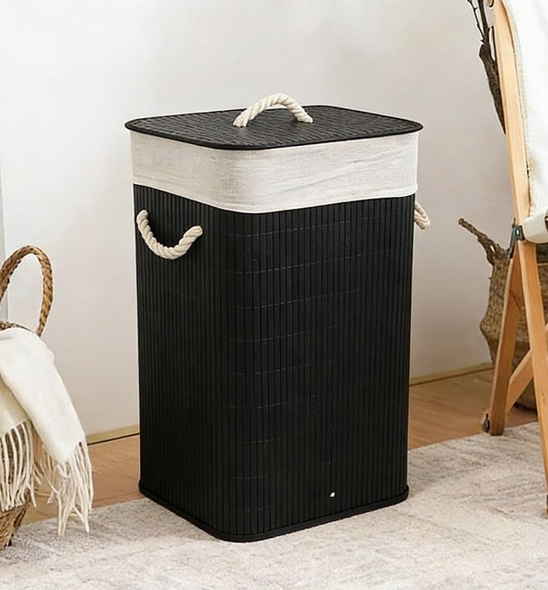 Foldable Bamboo Laundry Hamper with Lid image