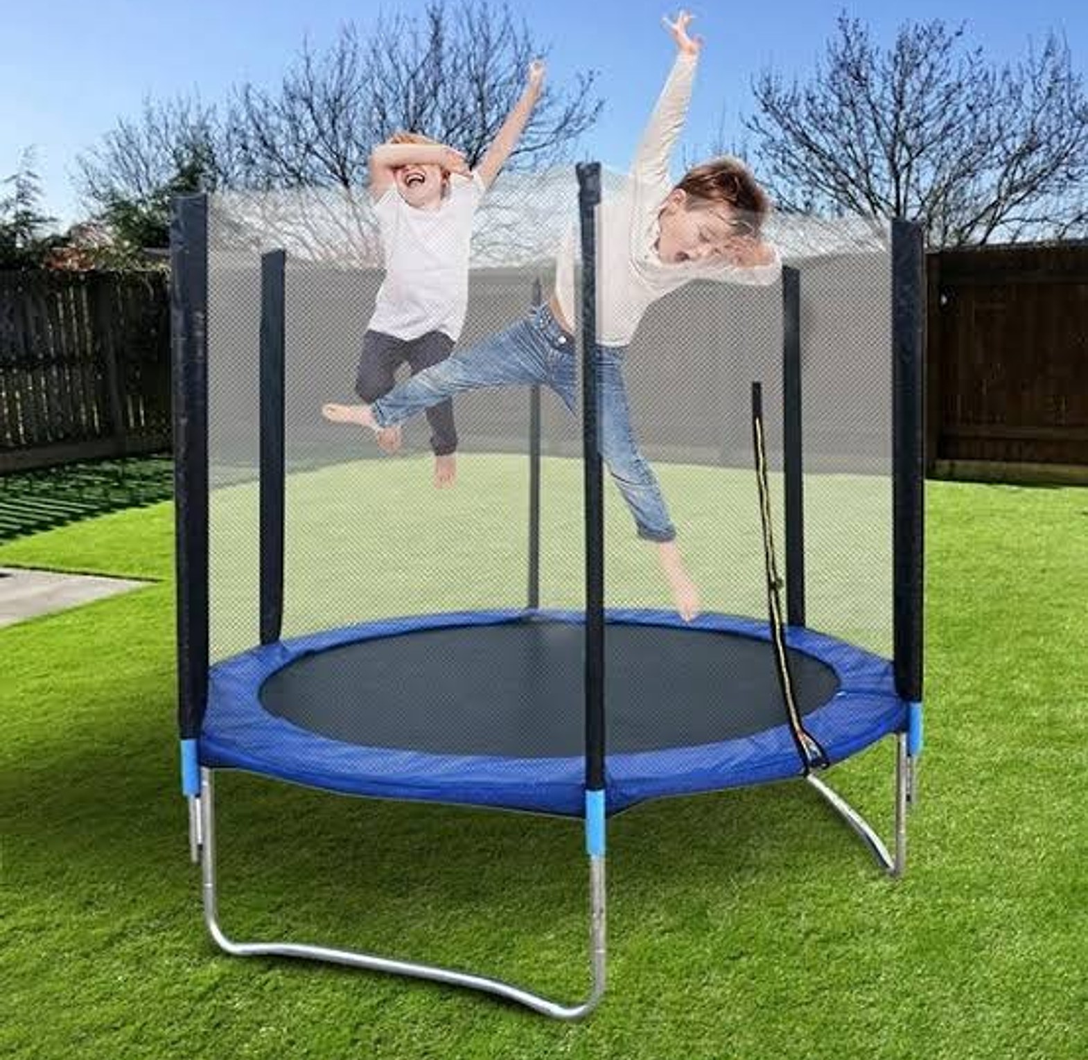 Trampoline.  6FT Kids Children's Trampoline with Safety Enclosure Net Indoor image