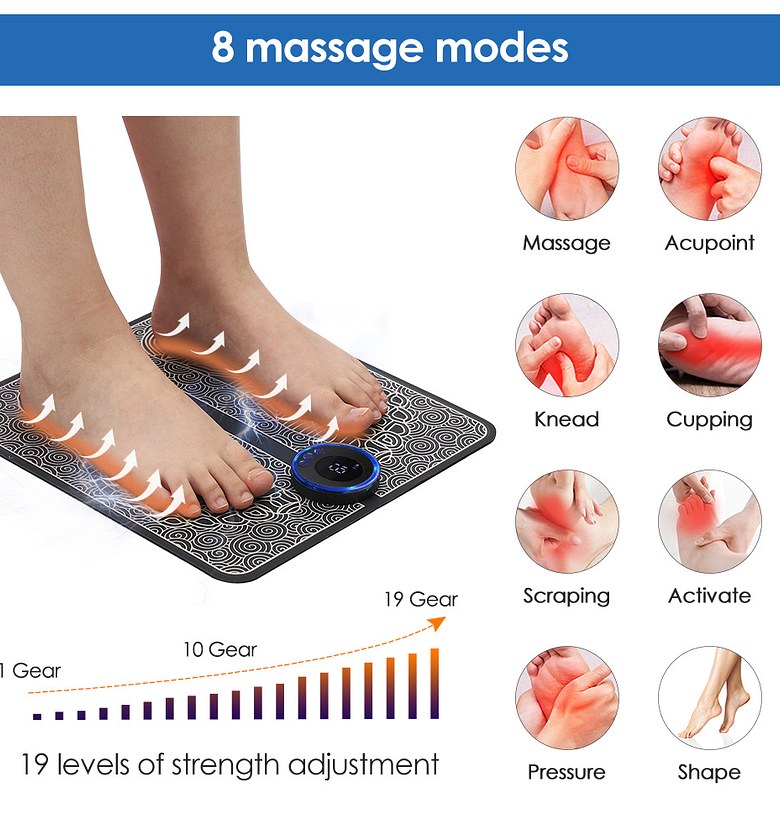 EMS Electric Foot Massager Mat - Portable Circulation & Pain Relief Therapy for Tired Feet image