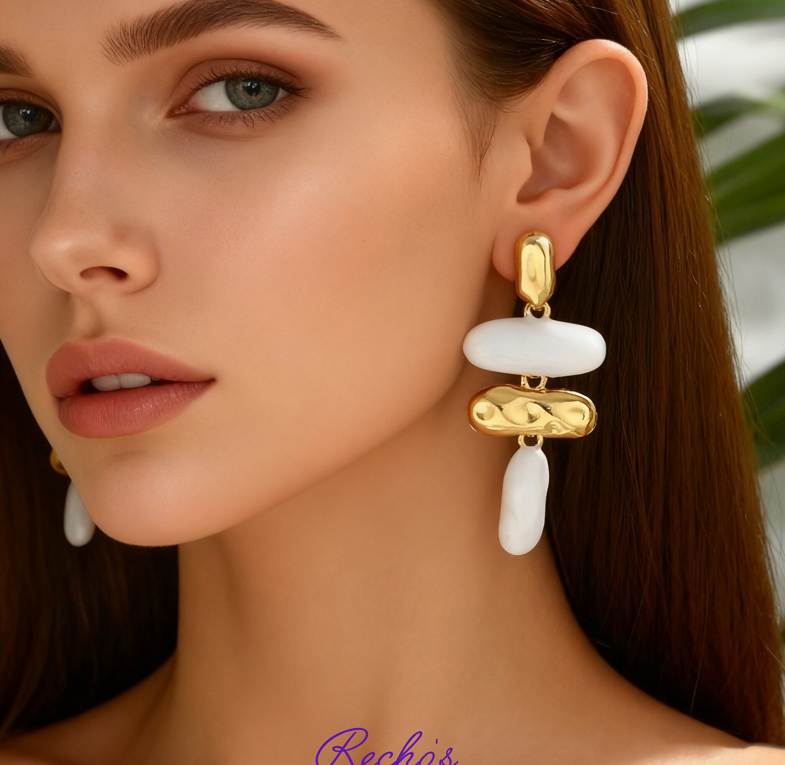 Statement colored drop earrings  image