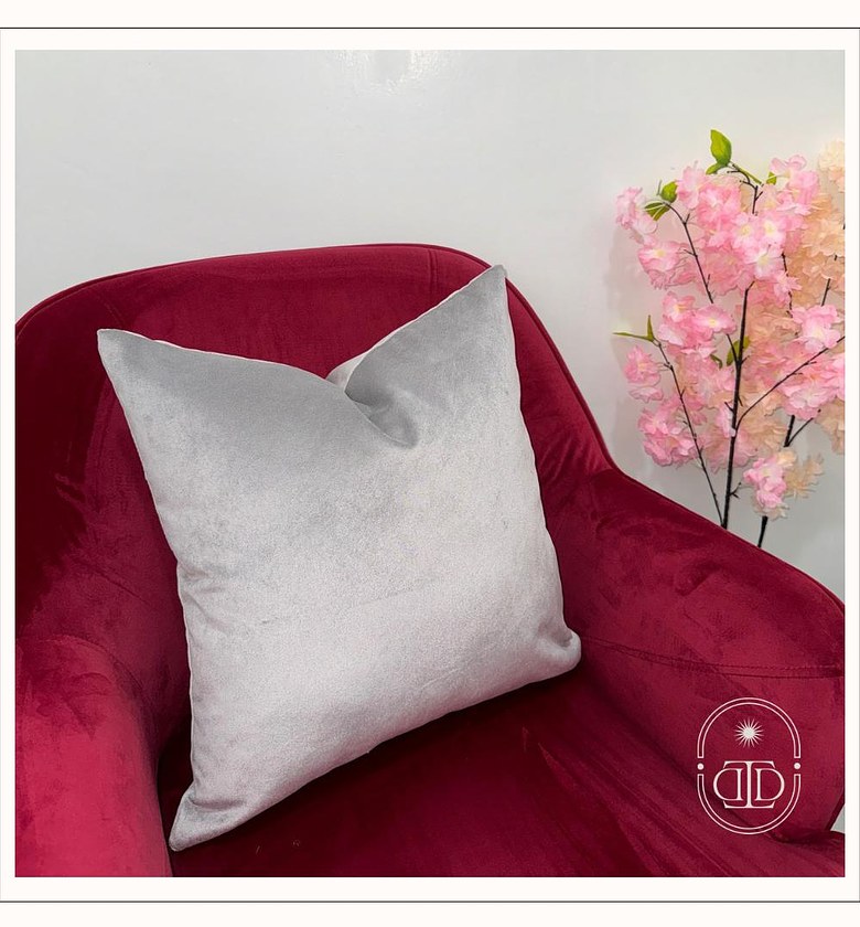 Grey velvet cushion cover image