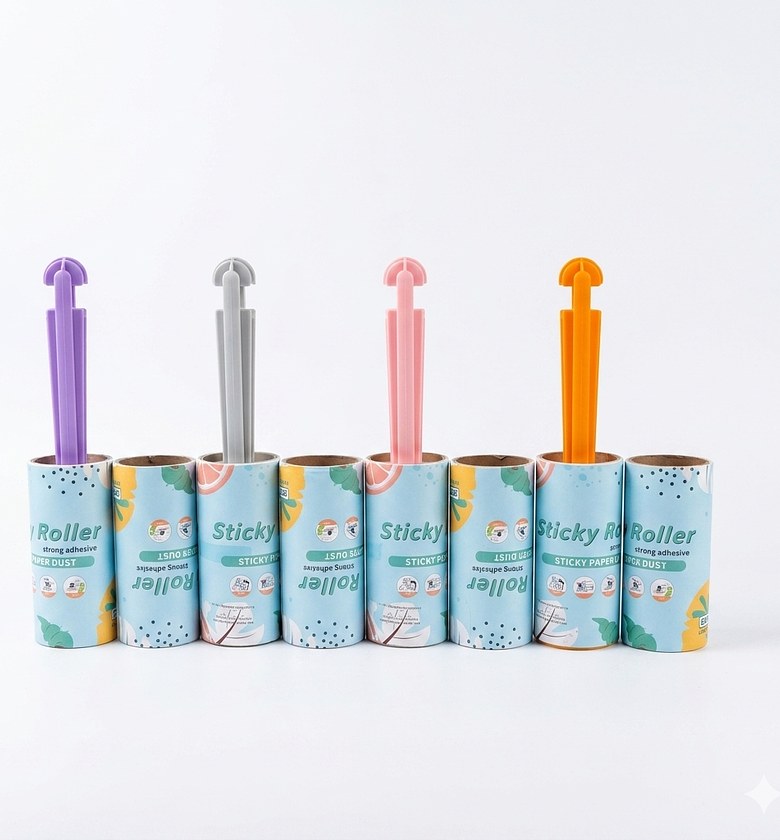 Sticky Lint Roller and Pet Hair Remover with Extra Refill Roll for Clothing and Car Seats image