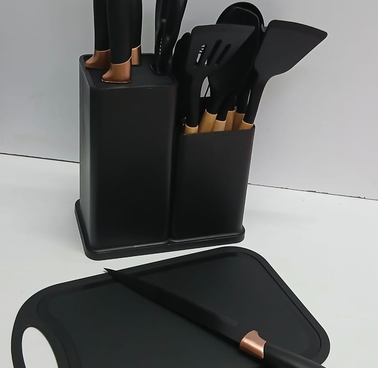 19-Piece Silicone Spoon set and Holder Kitchen Set image