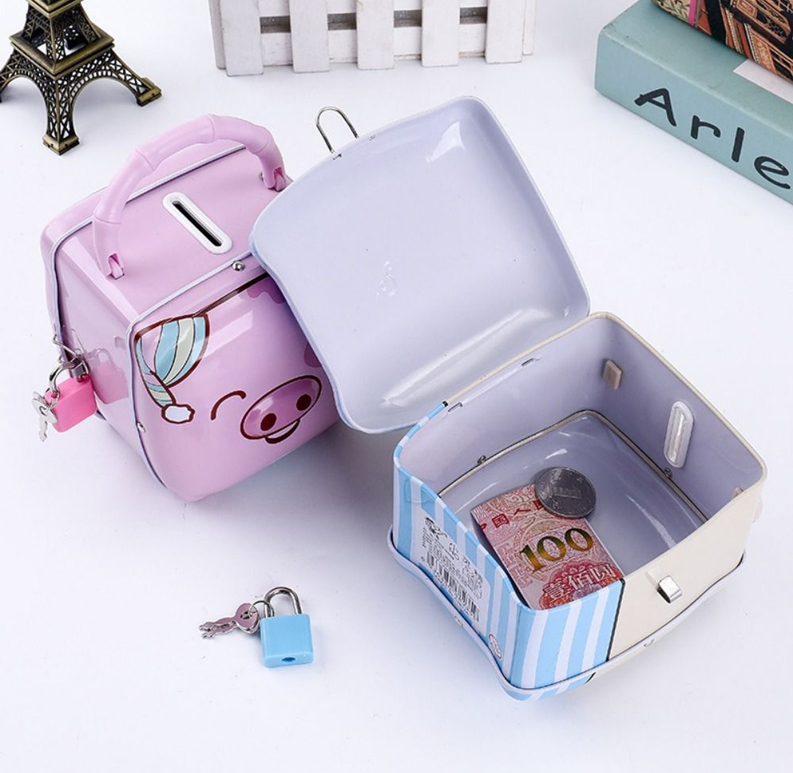 Piggy Bank, Kids Money Box With A Lock image