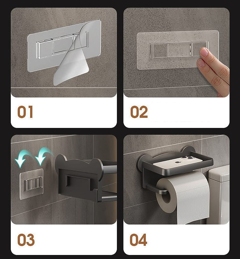 Punch Free Wall Mounted Tissue Storage Rack image