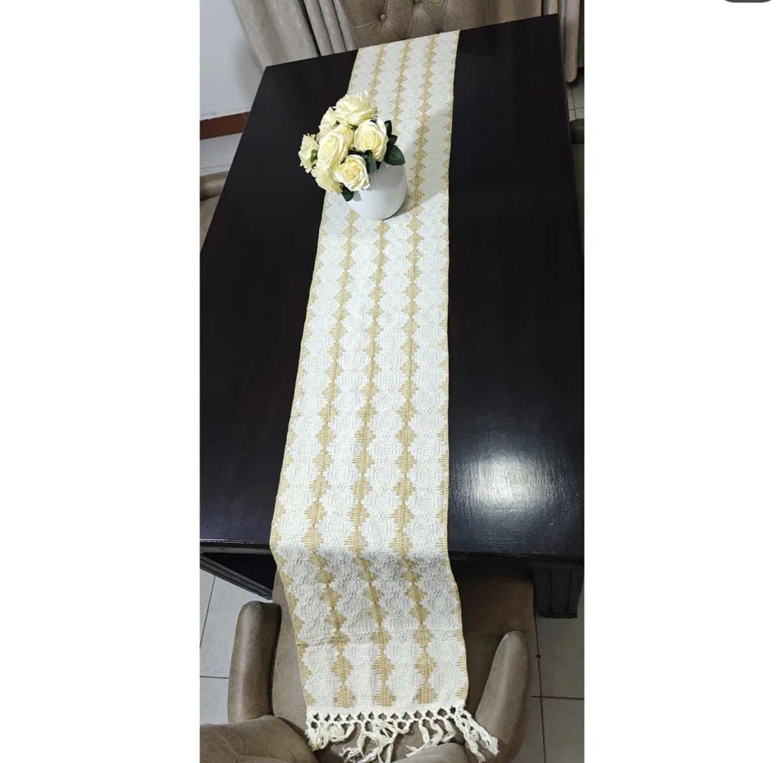 Boho Woven Table Runner with Tassels (35×240 cm) image