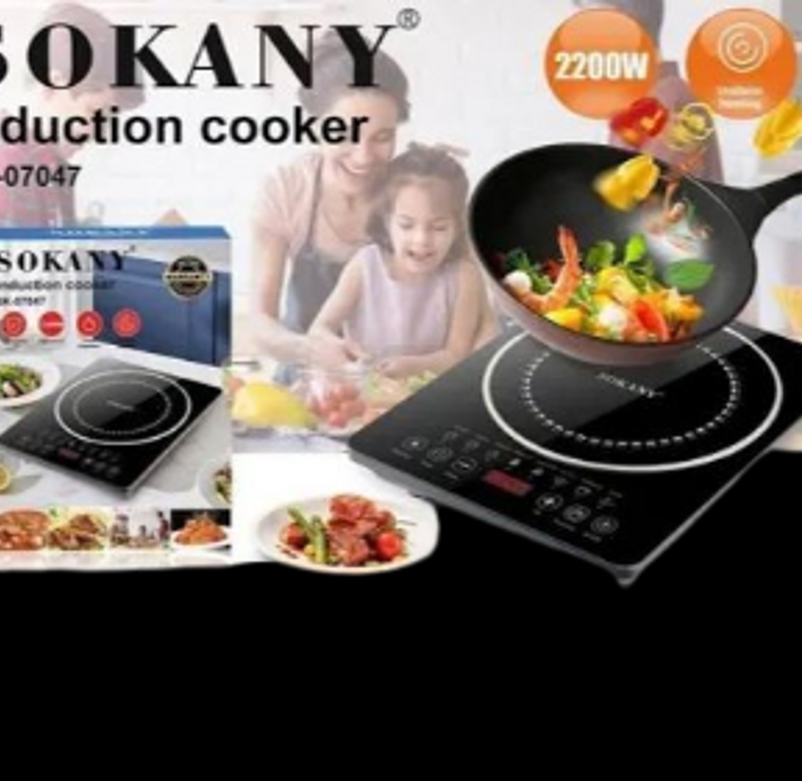 Sokany Hot Sale Electric Induction Hob Cooker Portable Digital Touch Single Hot Plate image