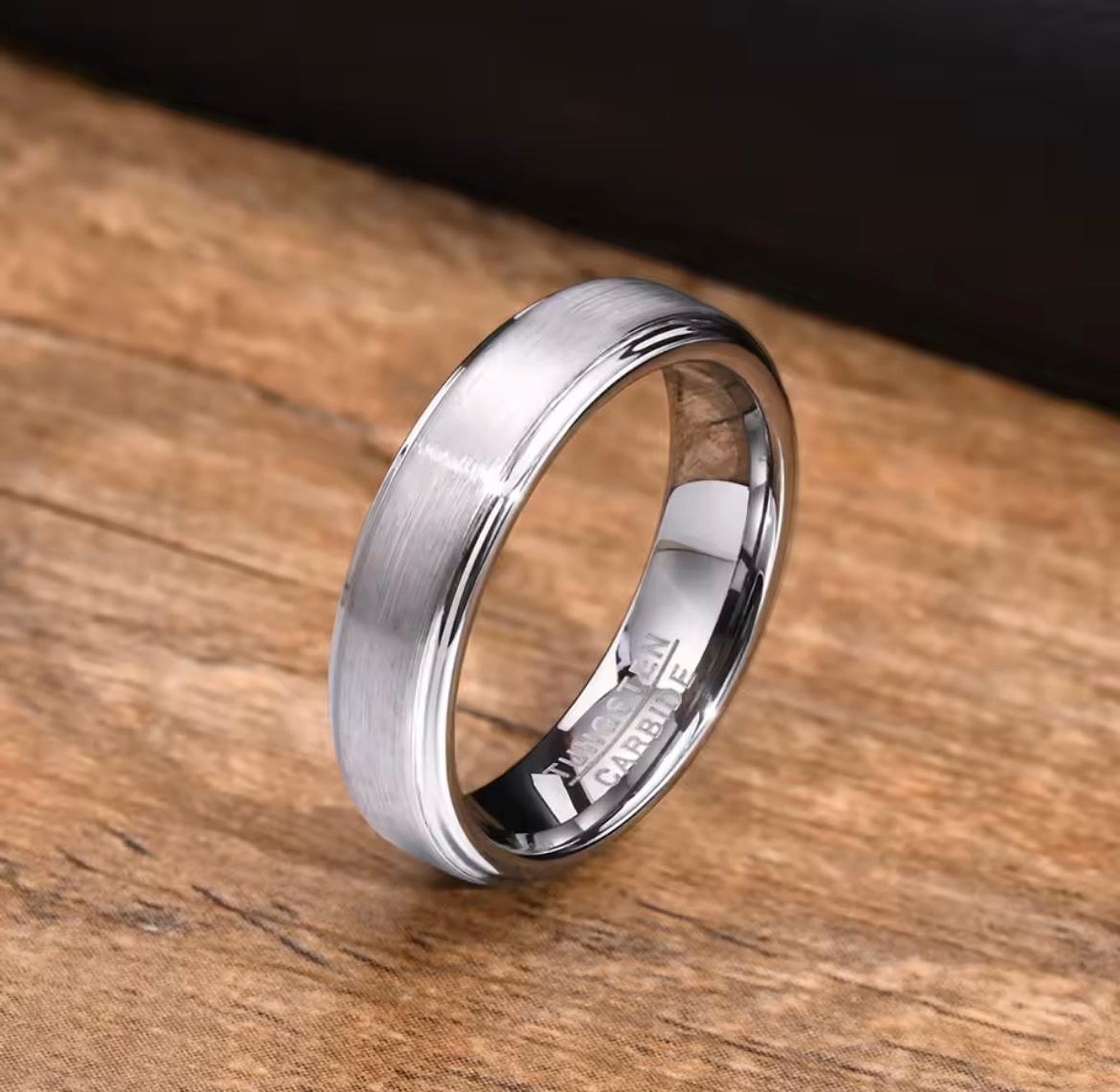 Minimalist Tungsten Carbide Men's Ring - 5mm Matte Band image