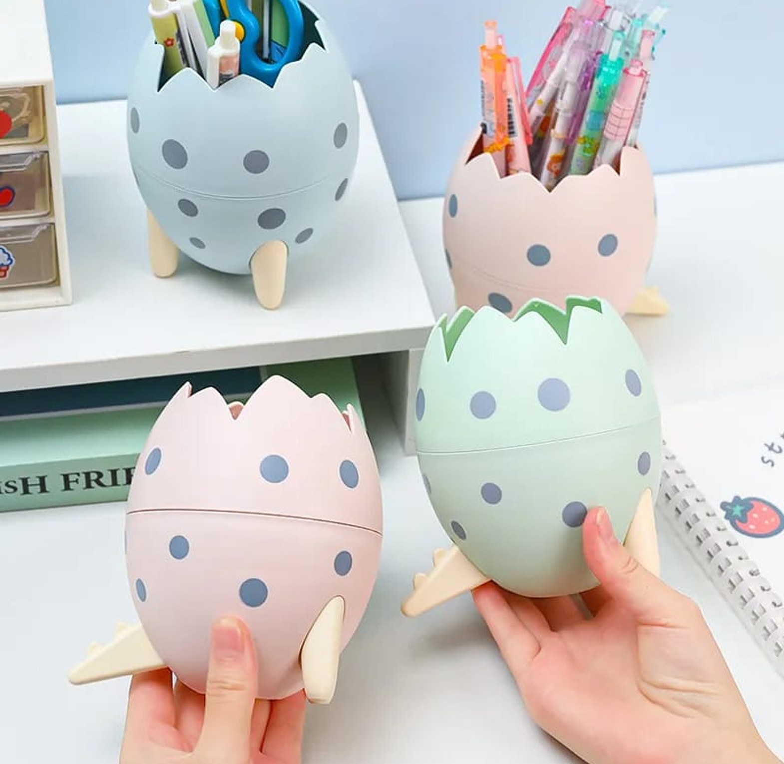 Creative Dinosaur Egg Shape Pen Holder image