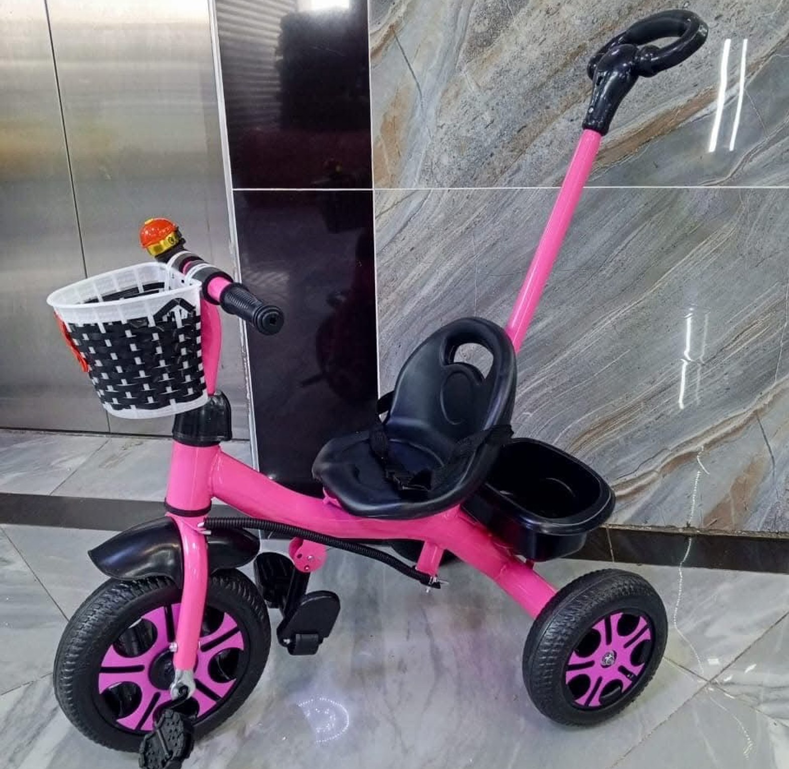 KIDS TRICYCLE. Tricycle with push handle For Kids' IDEAL Gift Colorful and Durable image